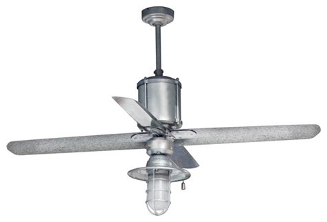 The 4 retractable acrylic blades with cage offer an industrial style. Machine Age Galvanized Ceiling Fan - Industrial - Ceiling ...