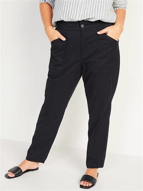 High Waisted Garment Dyed Utility Pants For Women Old Navy
