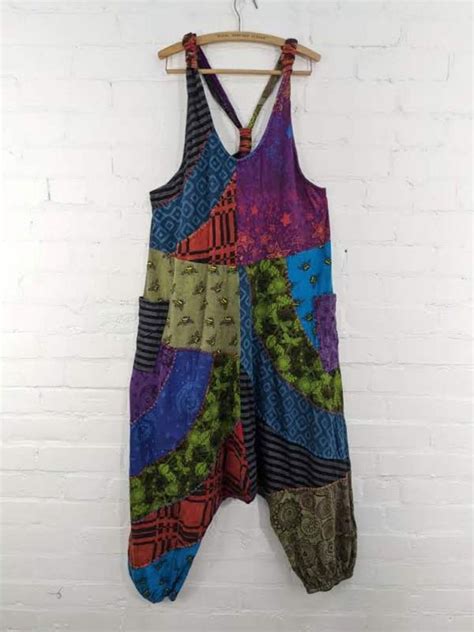 Patchwork Dungaree Jumpsuit Hippy Clothing By HIPPY BUDDY