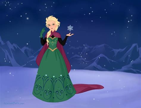 Elsa Coronation Dress With Cape And Hair Down Https Azaleasdolls Com Snowqueenscene