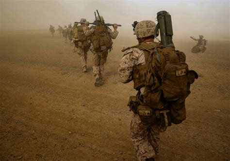 Marines With Weapons Company 1st Battalion 7th Marine Regiment Run