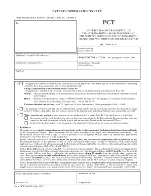 Fillable Online Form PCT ISA 220 July 2017 PCT Rule 44 1 Fax Email