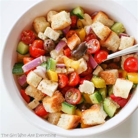 Greek Panzanella Salad The Girl Who Ate Everything