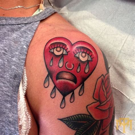 Crying Heart Tattoo By Luke Smith From Trade Mark Tattoo Durban South