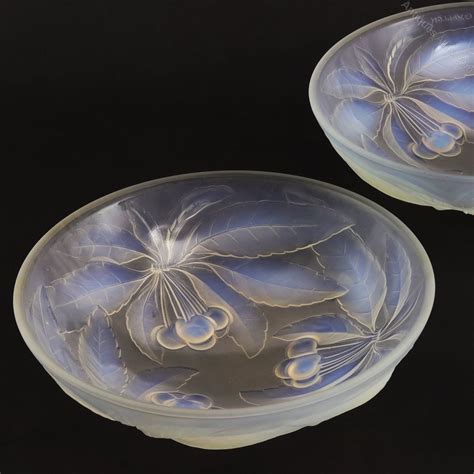 Antiques Atlas Pair Opalescent Glass Bowls Signed G Vallon C1925