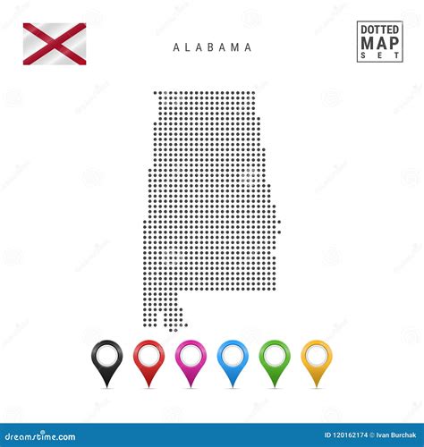 Dots Pattern Vector Map Of Alabama Stylized Silhouette Of Alabama