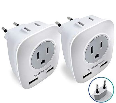 Us To Europe Plug Adapter For Type F E C Charging European Power