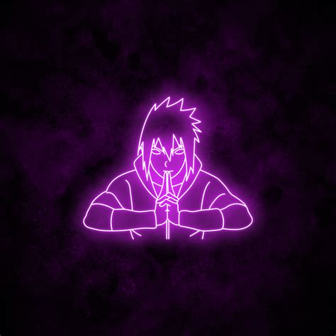 Neon Purple Sasuke Aesthetic Uchiha Sasuke Lockscreen Anime Character