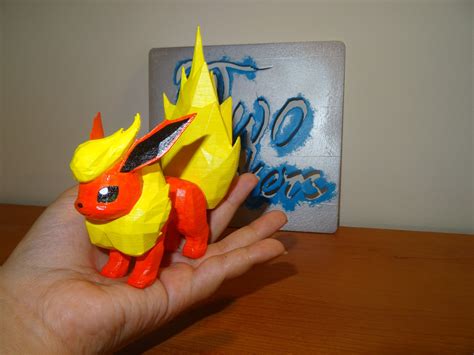 Flareon Figure Pokemon 3d Printed And Hand Painted Etsy