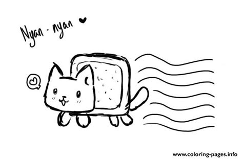 Nyan Cat Coloring Pages Free Lawiieditions