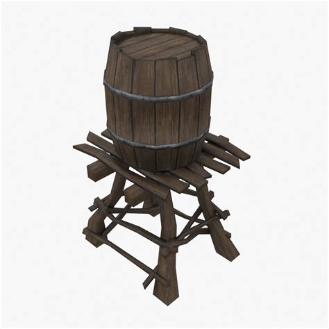 Low Poly Wooden Water Tower Low Poly 3d Model Cgtrader