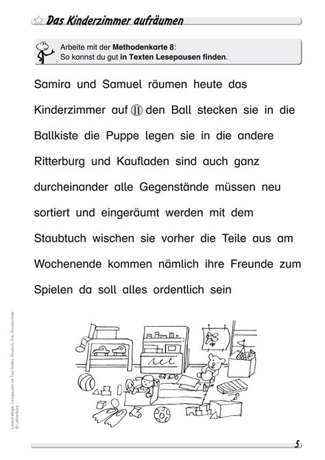 Lesetext kapitel 6, modul 4. Grundschule Unterrichtsmaterial Deutsch Lesestrategien