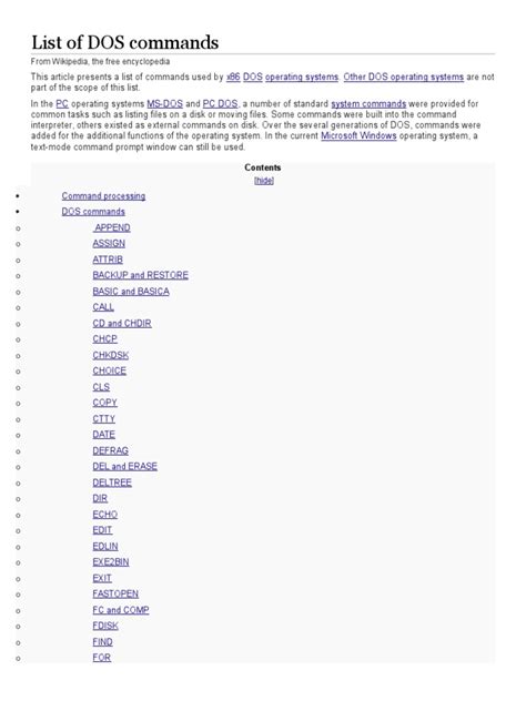 › windows command line tutorial pdf. List of DOS Commands | Dos | Command Line Interface
