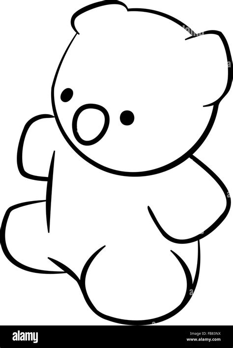 Line Drawing Of Teddy Bear Stock Vector Image And Art Alamy