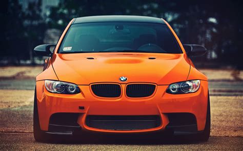 Bmw M3 Orange Car Front View Wallpapers Hd Desktop Wallpaper