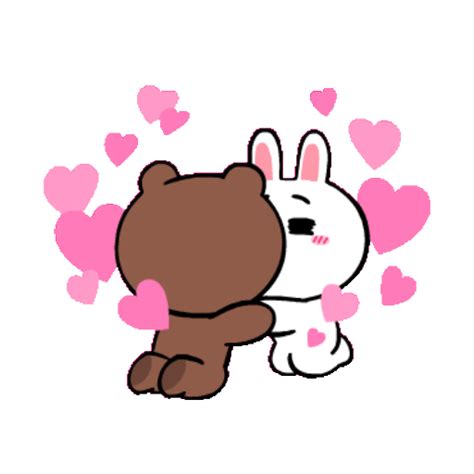 Brown Cony S Line Cute Love  I Love You  Love Stickers My Xxx