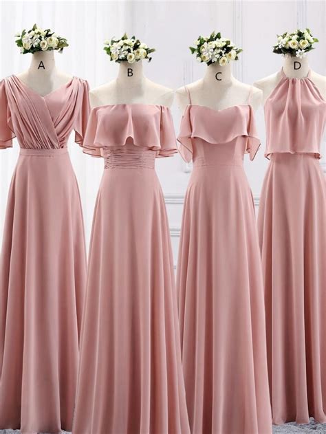 Elegant Blush Pink Mismatched Bridesmaids Dress Blush Pink Bridesmaid