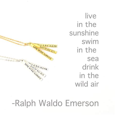 Motivational Quote Necklace Live In The Sunshine Swim In The Sea