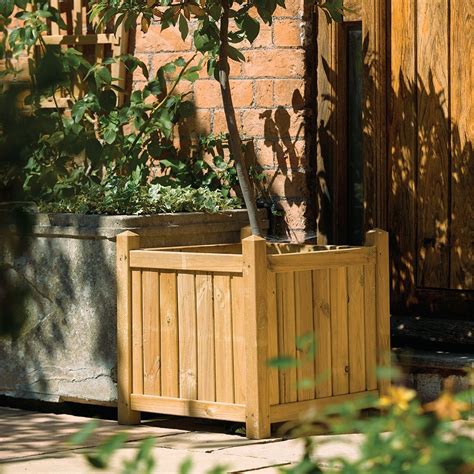 Rowlinson Wooden Planter In Natural Timber Rowlinson Garden Products