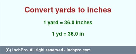 1 Yd In Inches Convert 1 Yard To Inches