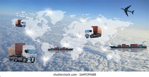 World Logistics There World Map Logistic Stock Photo 1649199688