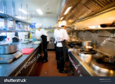Motion Chefs Restaurant Kitchen Chef Motion Stock Photo 683625997