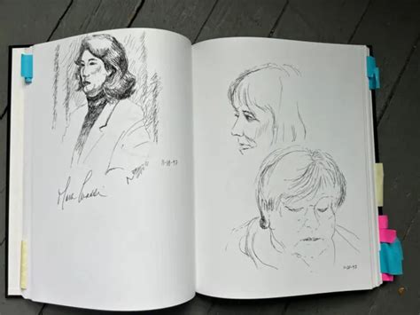 Vintage 1990s Portrait Artist Sketchbook Filled With Drawings By H