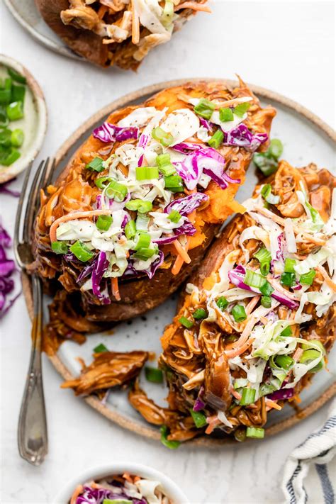 Bbq Chicken Stuffed Sweet Potatoes All The Healthy Things