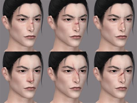 Nose Cuts The Sims 4 Skin Tumblr Sims 4 Face Scars