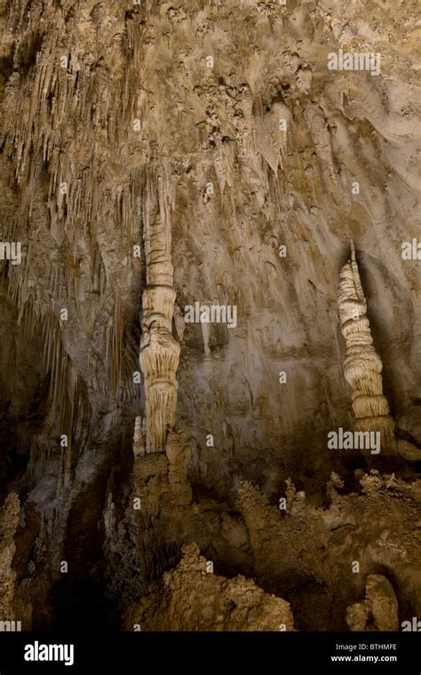Stalactites And Stalagmites In Carlsbad Caverns National Park In