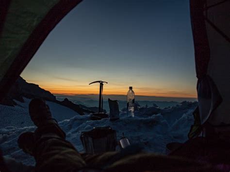 View From My Sleeping Bag Camp Muir Mt Rainier Last Photo From This