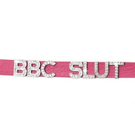 Rhinestone Word Collar Bbc Slut Pink Janets Closet