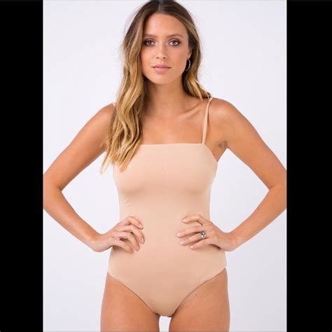 Princess Polly Tops New Princess Polly Nude Beige Cami Bodysuit