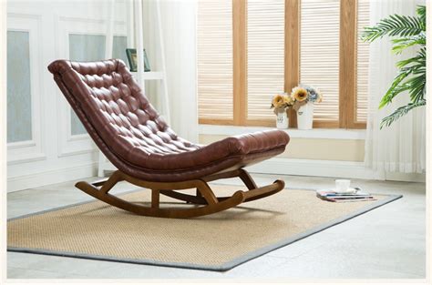 Leather chaise lounge chair plans. Modern Design Rocking Lounge Chair Leather And Wood For ...