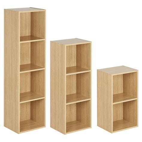 Hartleys Wooden Oak Effect Cube Storage Unit Choice Of Size Amazon