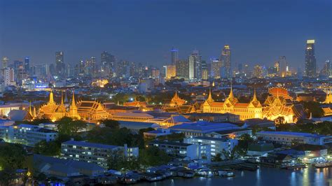 Grand Palace In Bangkok Thailand Night Landscape Photography 4k Ultra