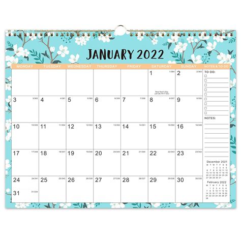 2022 Calendar Monthly Wall Calendar With Thick Paper 37 X 29 Cm Jan