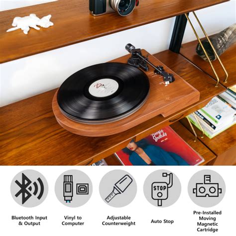 Wireless Bluetooth Turntable And Record Players For Beginner Retrolife