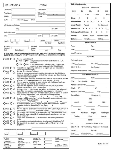 Utah Driver License Renewal 2015 2024 Form Fill Out And Sign