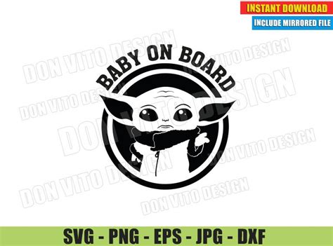 Svg Files Star Wars Print Svg Baby Yoda Svg Baby Yoda On Board Clipart