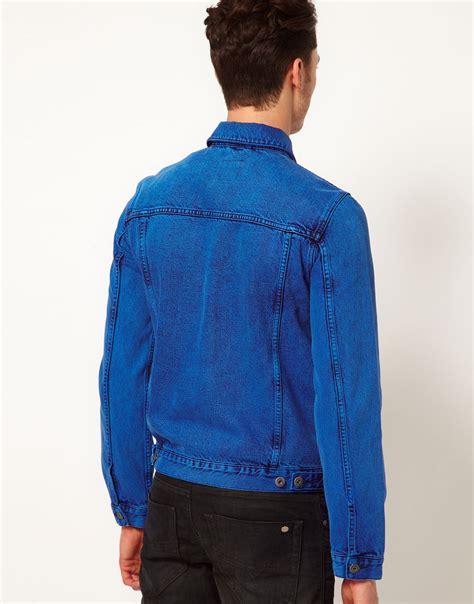 Lyst Asos Asos Denim Jacket With Acid Wash In Blue For Men