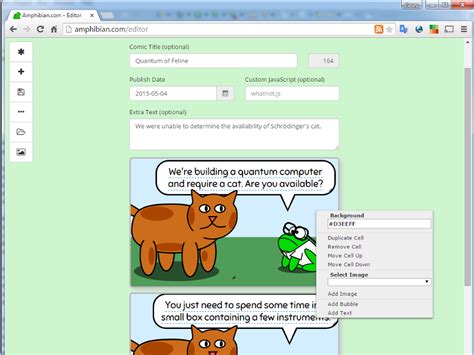 Amphibian Abstracts: The Secret of My Success - a WYSIWYG Comic Editor