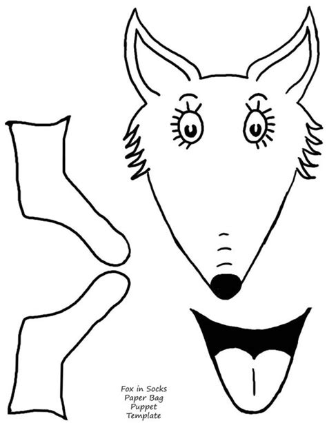 Maybe you would like to learn more about one of these? Fox in Socks Paper Bag Puppet Template | Seuss crafts, Dr ...