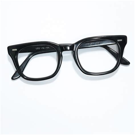 vintage 1970 s uss military official g i glasses black 50 22 ｜ ミリタリー眼鏡 american classics