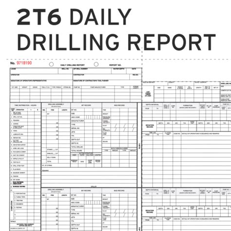 Iadc Daily Drilling Report Form 2t6 English Iadc