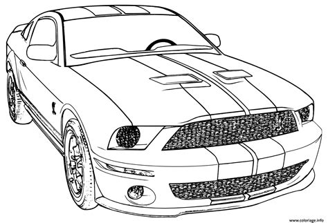Coloriage Ford Mustang Voiture De Course