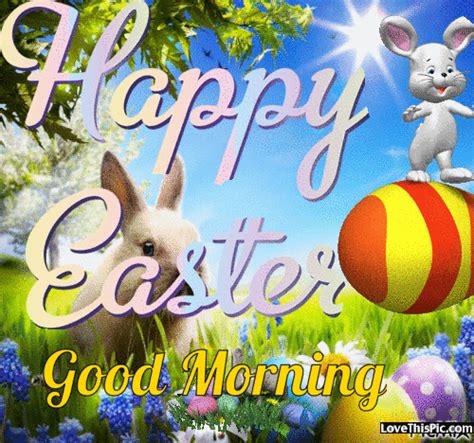 Animated Bunny Happy Easter Good Morning  Quote Pictures Photos