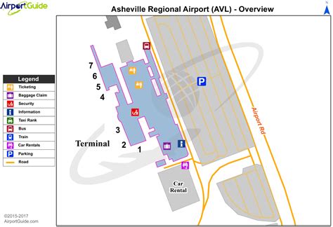 Asheville Asheville Regional Avl Airport Terminal Map Overview