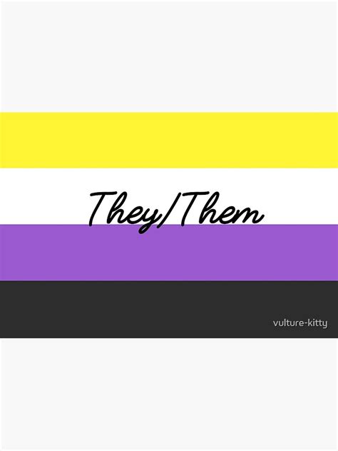 Nonbinary Flag They Them Print Poster For Sale By Vulture Kitty