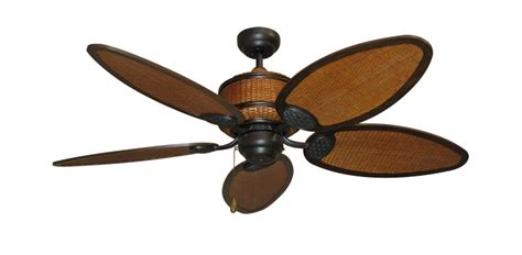 Hot ceiling fans for exotic tropical themes. Cane Isle Tropical Ceiling Fan with 52" Rattan Blades ...
